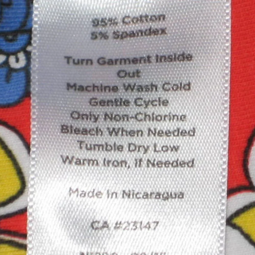 Talbots Large Excellent Top Paisley Red Blue Yellow Short Sleeve Stretch Cotton - Picture 10 of 10